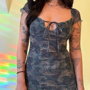 Motel Rocks Blue Paisley Midi Dress